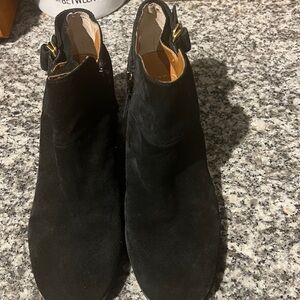 Franco Sarto women’s Sz 8.5 Black Kline Suede/Leather Ankle Booties